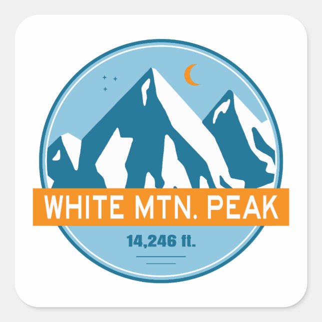 White Mountain Peak California Quadratischer Aufkleber (Vorderseite)