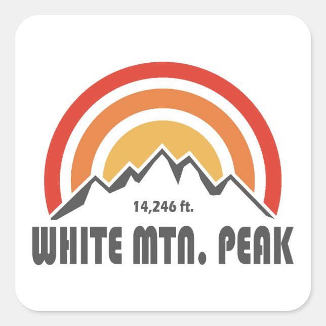 White Mountain Peak California Quadratischer Aufkleber (Vorderseite)