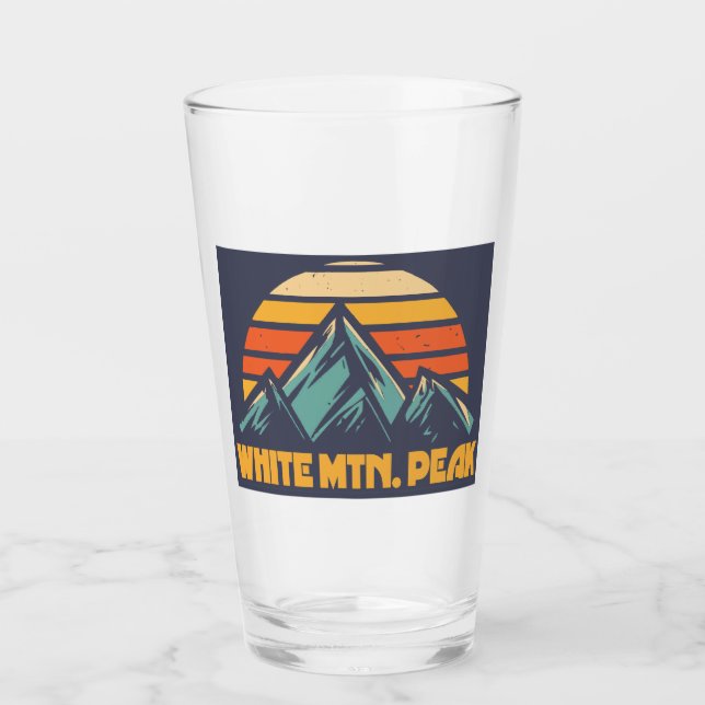 White Mountain Peak California Retro Türkis Glas (Vorderseite)