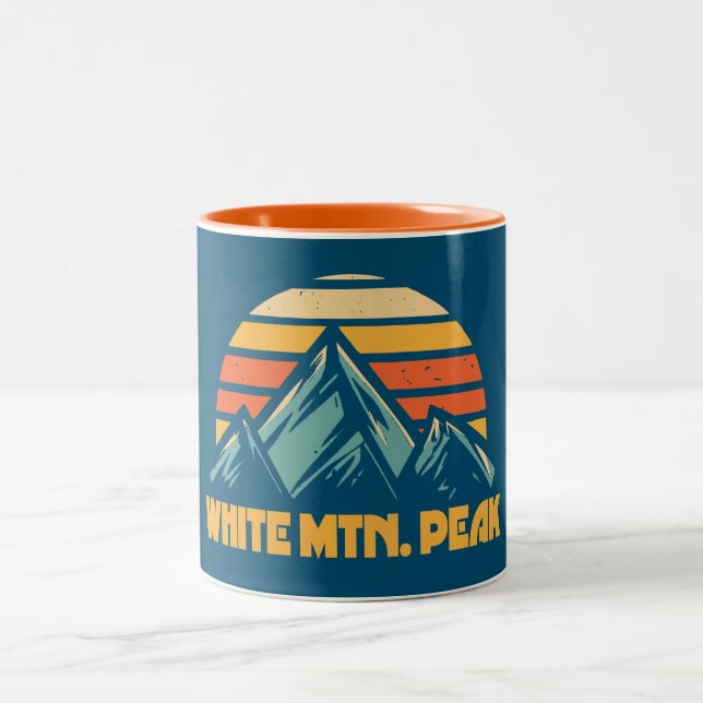 White Mountain Peak California Retro Türkis Zweifarbige Tasse (Mittel)