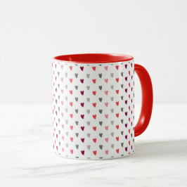 White Mug – Mixed Small Hearts Tasse