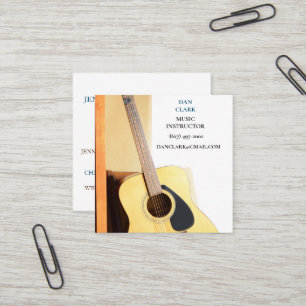 White Music Teacher/Musiker/Educator Guitar Quadratische Visitenkarte