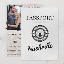 White Nashville Passport Save the Date