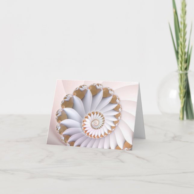 White Nautilus Niedlich Abstrakt Seashell Art Karte (Vorderseite)
