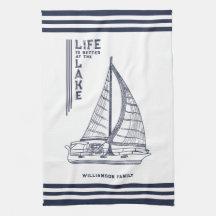 White Navy Blue Life is Better am Lake