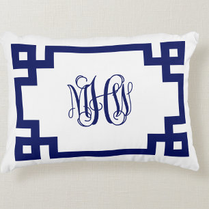 White Navy Griechisch Key Vinci Monogram DIY BG Dekokissen