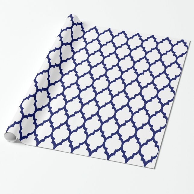 White Navy XL marokkanisches Quatrefolie #4 Geschenkpapier (Ungerollt)