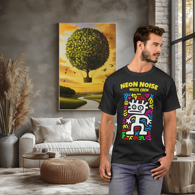 White Neon Alien - Funky Pop Art Creation T-Shirt (Von Creator hochgeladen)