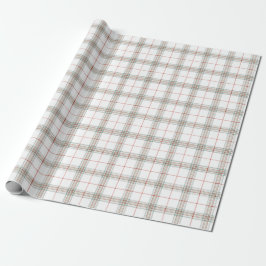White Neutral Christmas Tartan Kariert Geschenkpapier