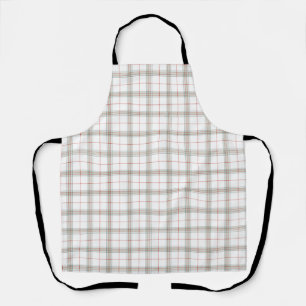 White Neutral Christmas Tartan Kariert Schürze