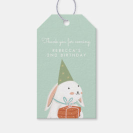 White Niedlich Bunny Birthday Vielen Dank Geschenkanhänger