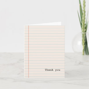 White Notebook Paper Dankeskarte