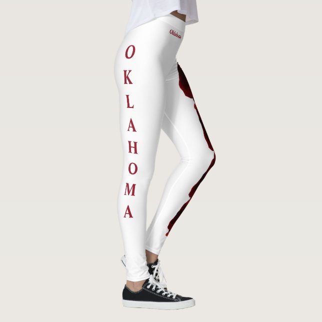 White Oklahoma State Oklahoma Rose Leggings de fle (Droite)