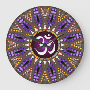 White OM Energy Bohemisch Sunshine Große Wanduhr