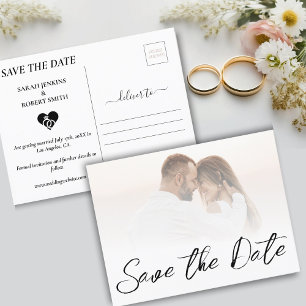 White Ombre neu verheiratetes Foto Hochzeit speich Ankündigungspostkarte
