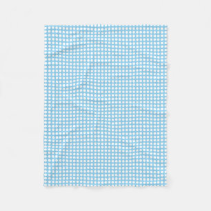 White on Baby Blue Small Horizontal Polka Dots Fleecedecke