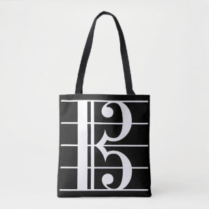 White-on-Black Alto Clef Tasche