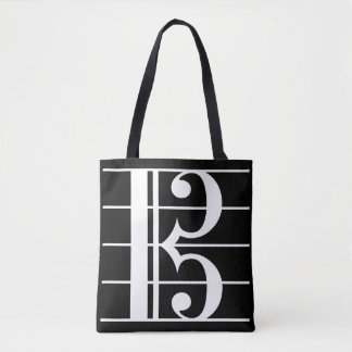 White-on-Black Alto Clef Tasche