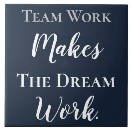 White on Blue Teamwork macht die Traumarbeit Fliese