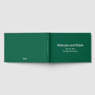 White on Green Minimalistisch Wedding Guest Book Gästebuch