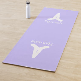 White on Lavender Namaste Mudra Hands Yogamatte