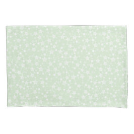 White on Minze Green | Muster für Linoldruckstars Kissenbezug