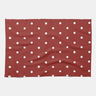 White on Red Polka Dots Handtuch