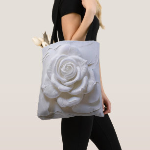 White On White - Geformte Rose Tasche