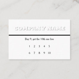 White on White Generic Loyalty Rewards Visitenkarte
