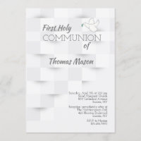 White on White Religious Invitation