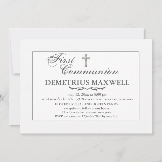 White on White Religious Invitation (Devant)