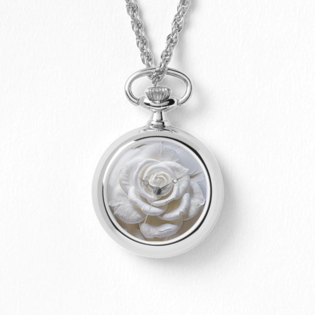 White on White - Skulptur Rose Armbanduhr (Vorderseite)