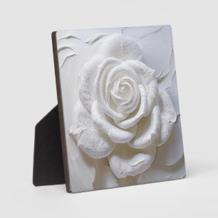 White on White - Skulptur Rose Fotoplatte