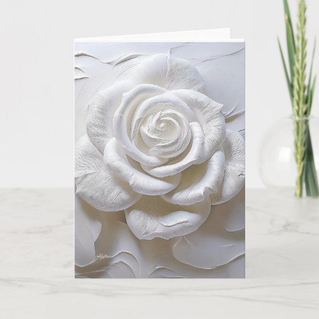 White on White - Skulptur Rose Karte (Vorderseite)