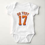 White & Orange Baby | Sports Jersey Design Baby Strampler<br><div class="desc">White & Orange Baby | Sports Jersey Design ・ Baby Romper</div>