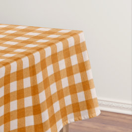 White & Orange Gingham Pattern | Baumwolle geprüft Tischdecke