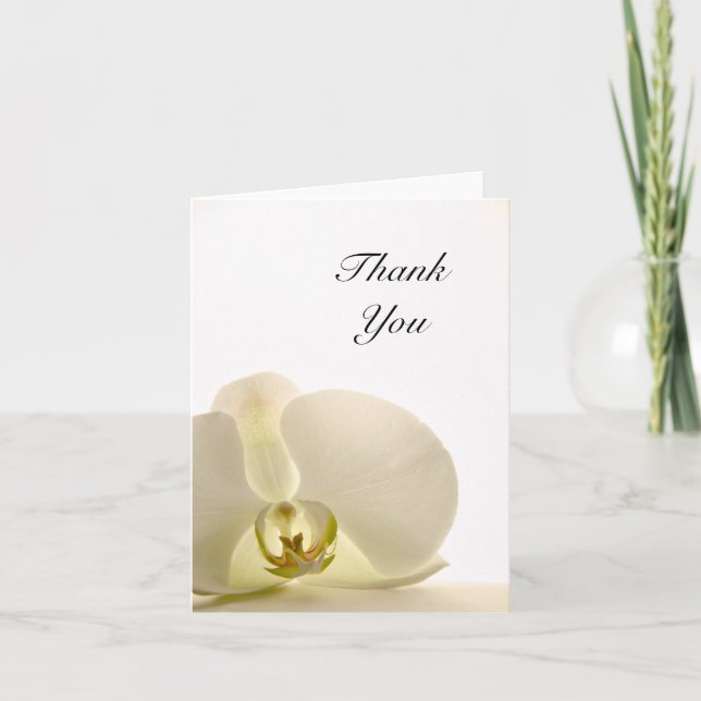 White Orchid Blume Wedding Vielen Dank Dankeskarte (Vorderseite)