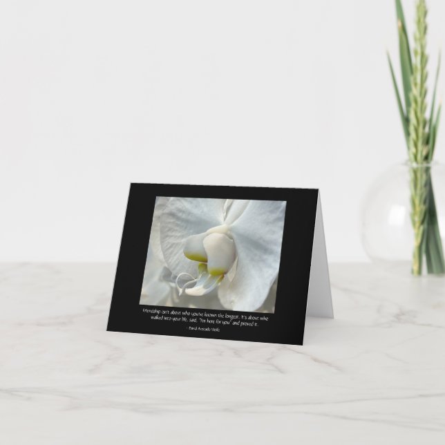 White Orchid Friendship Sprichwort-David Avocado W Karte (Vorderseite)