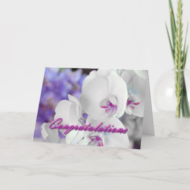 White Orchid Gratulations Card Karte (Vorderseite)