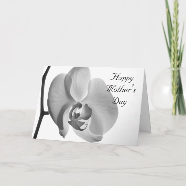 White Orchid Happy Mothers Day Karte (Vorderseite)