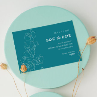 White Orchid - Modernes Tropical Save the Date
