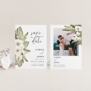 White Orchid Save the Date Einladung