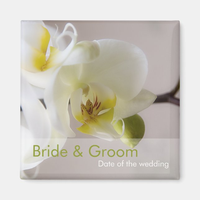 White Orchid ・ Speichern Sie das Date Magnet (Vorne)