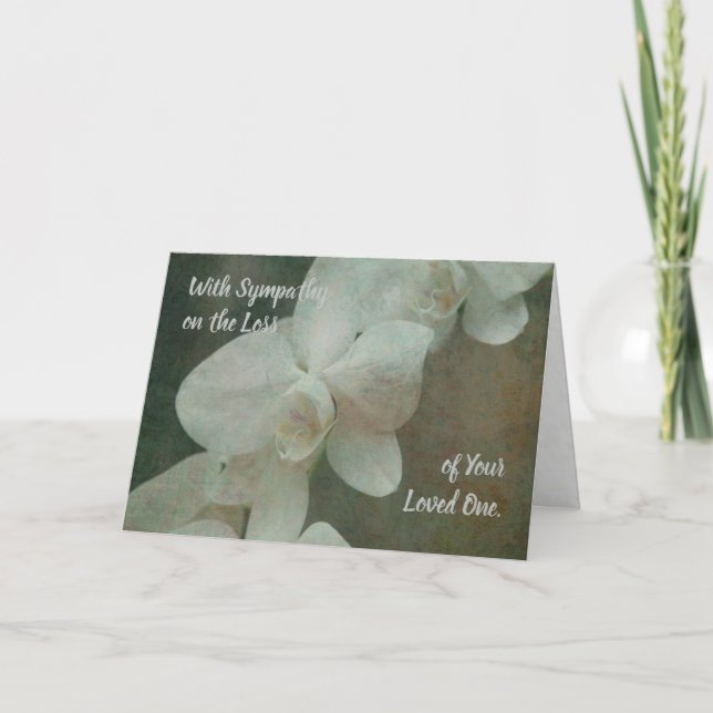 White Orchid Sympathy Card Karte (Vorderseite)