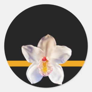White Orchid Umschlag Aufkleber Hochzeitsticker