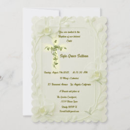 White Orchid & Vine Baptism Einladung