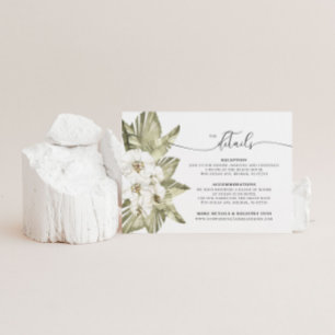 White Orchid Wedding Details Card RSVP Karte