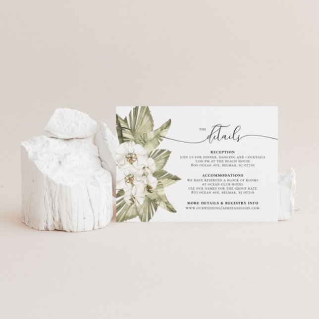White Orchid Wedding Details Card RSVP Karte (Von Creator hochgeladen)