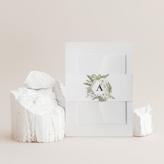 White Orchid Wedding Einladung Bauchband Einladungsbanderole