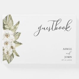 White Orchid Wedding Guest Book Gästebuch